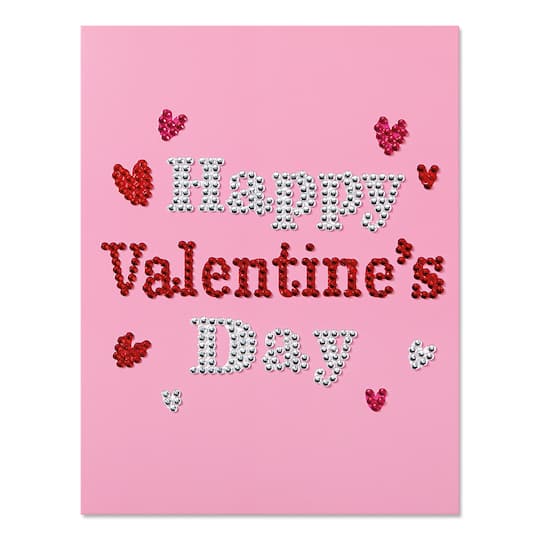 Happy Valentine's Day Diamond Art Card Kit by Make Market Paint | 4.9 x 6.9 | Michaels